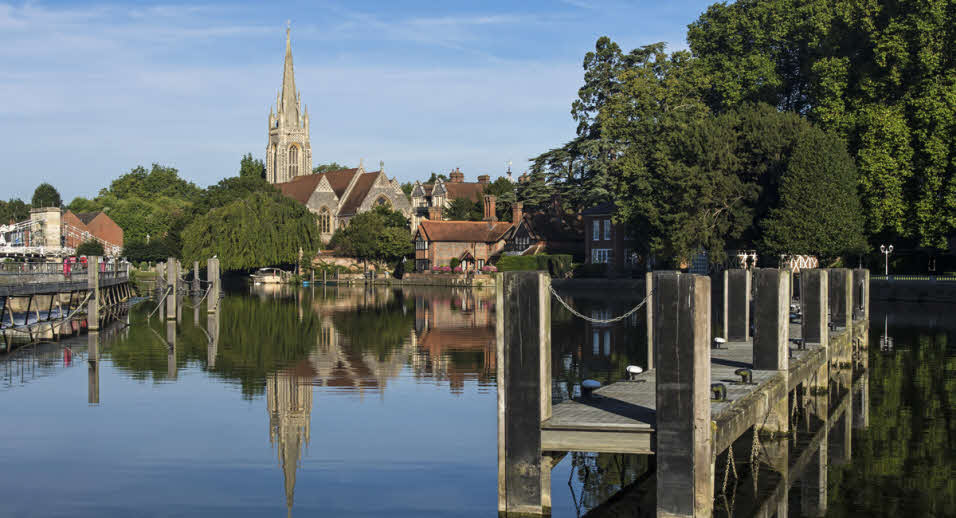 Marlow Church, Buckinghamshire overlooking the River Thames