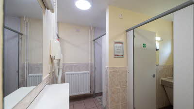 The interior of the facilities block