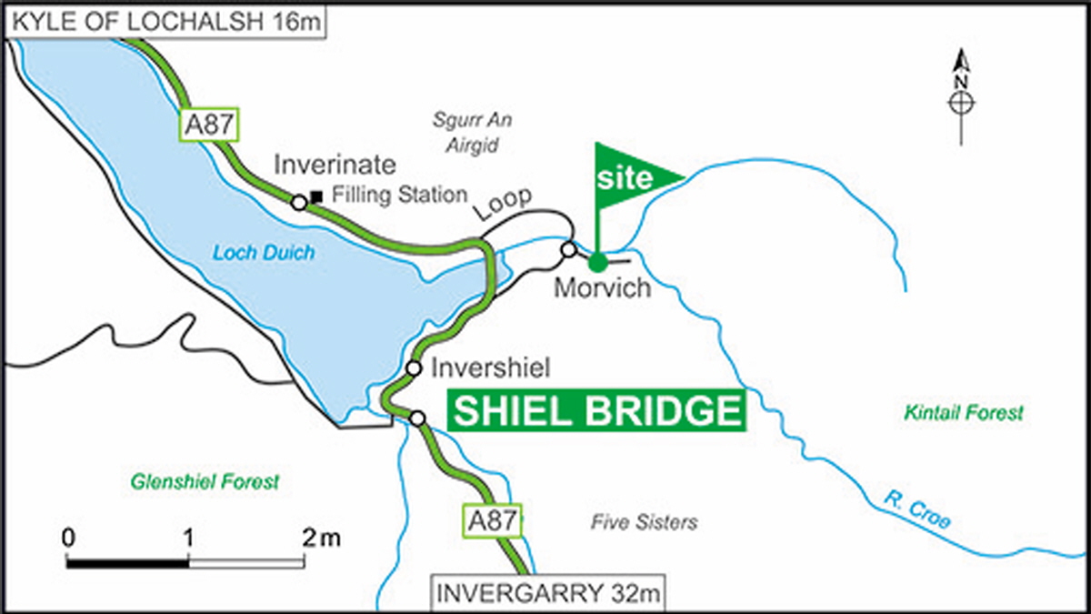 Map showing campsite location