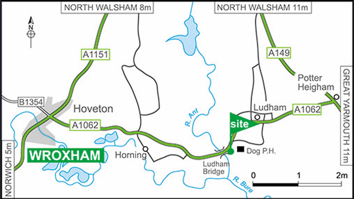 Map showing campsite location