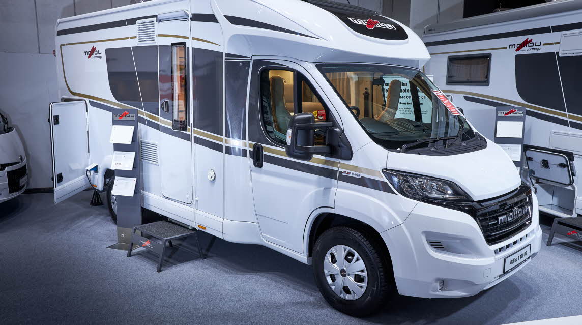 Coachbuilt, exterior, white, grey stripe