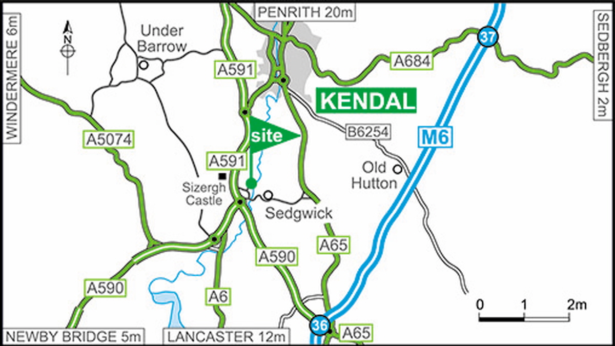 Map showing campsite location