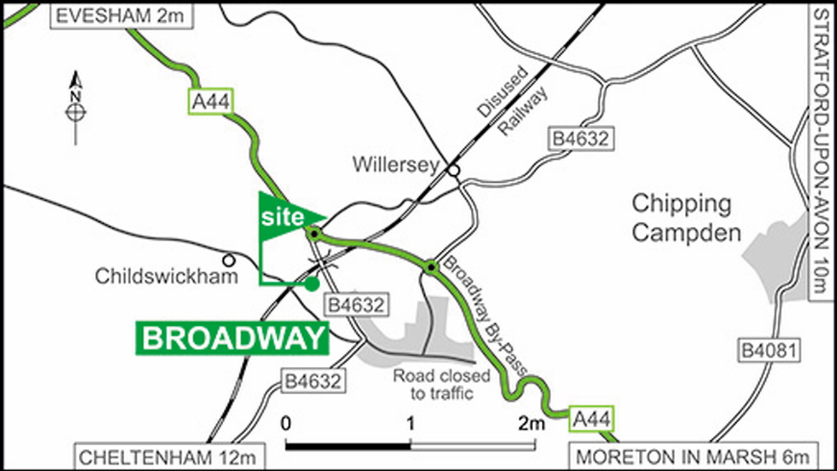 Map showing campsite location