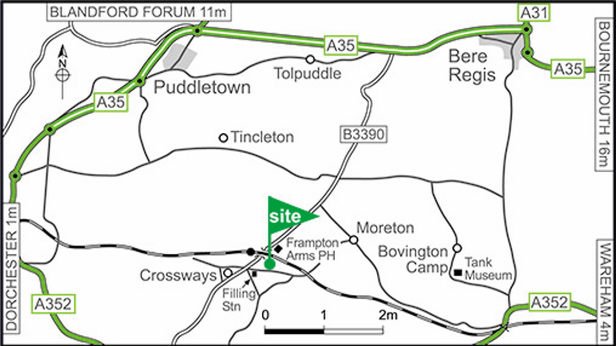 Map showing campsite location