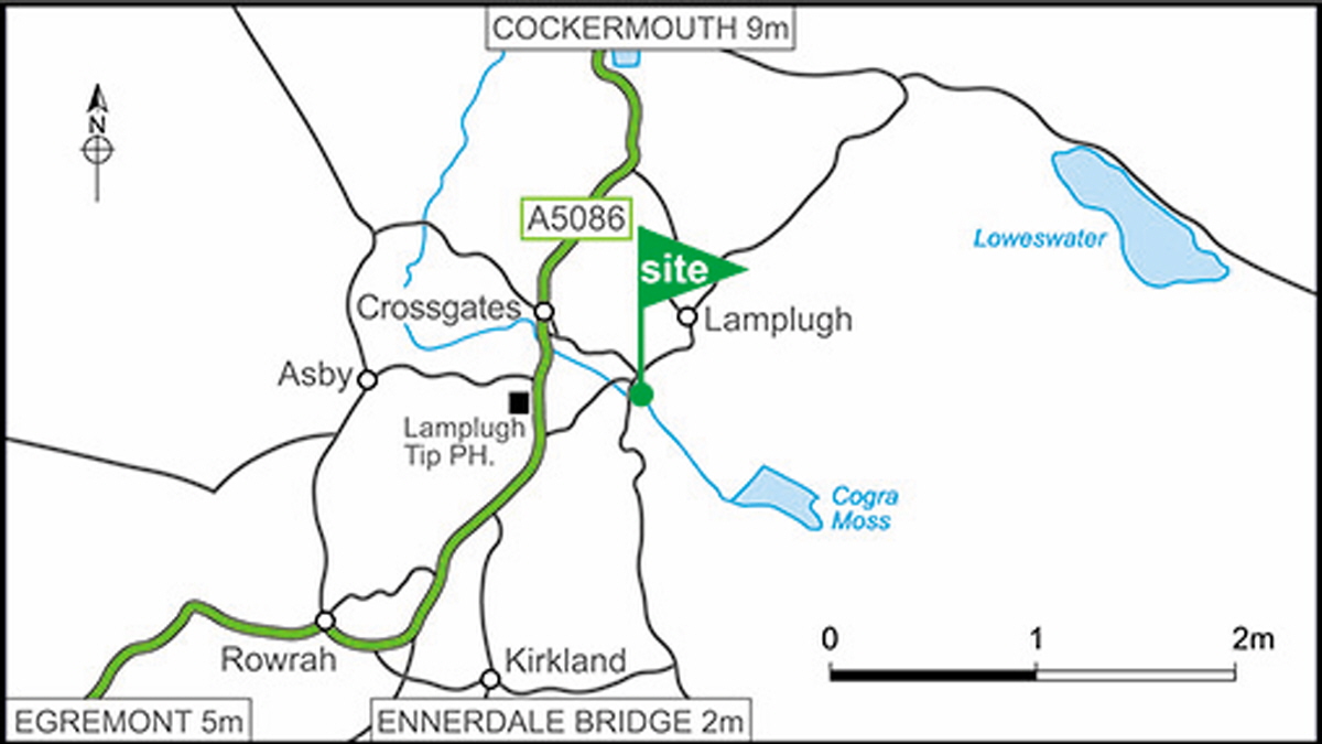 Map showing campsite location