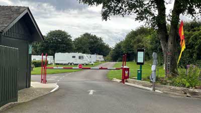Fast check in barrier at Bourton Club Campsite
