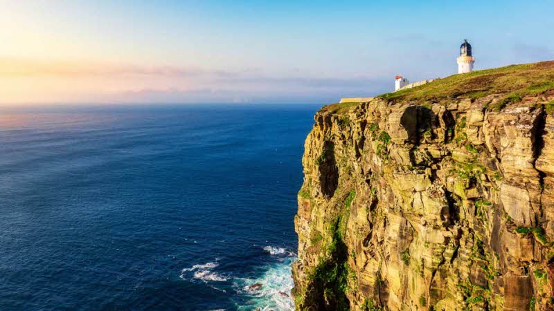 View of the ocean from near Dunnet Head Lighthouse, near Dunnet Bay, Scotland