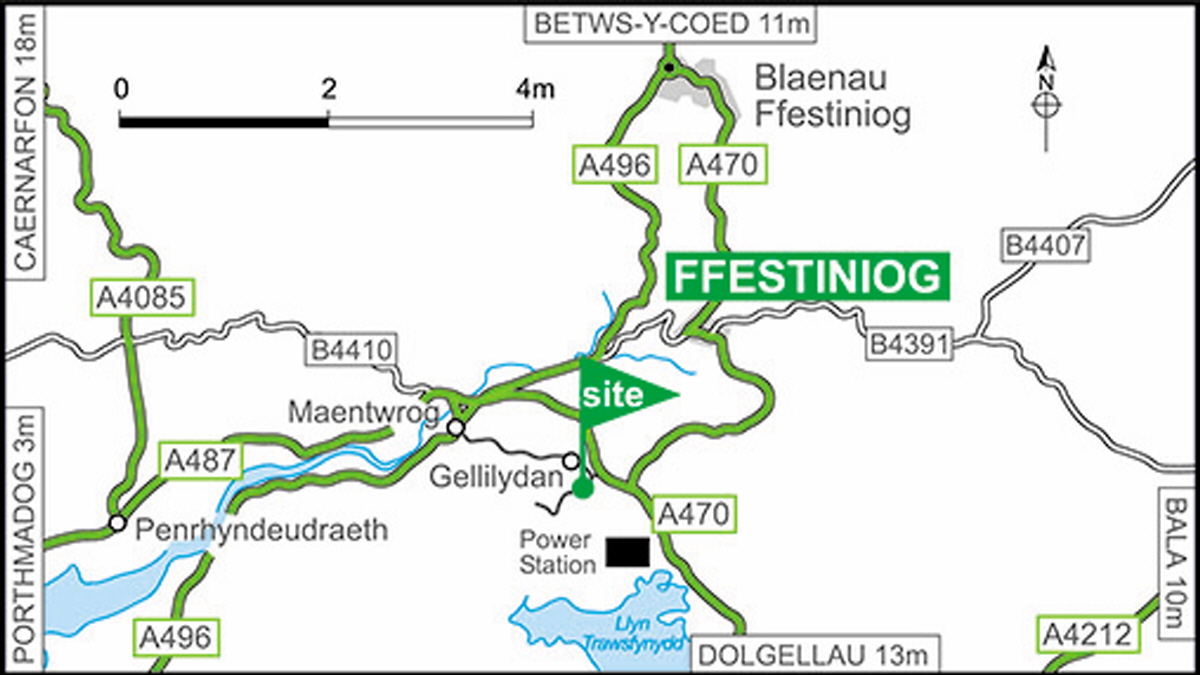 Map showing campsite location