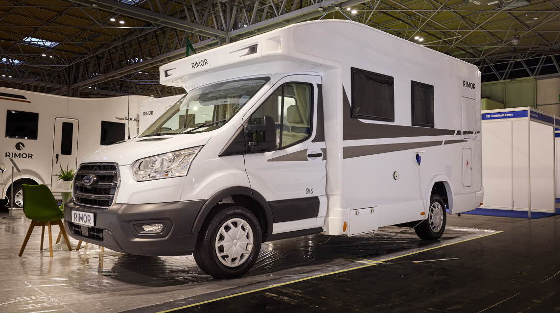 The Rimor Kilig 67 Plus is white with bronze decals and black trim.  