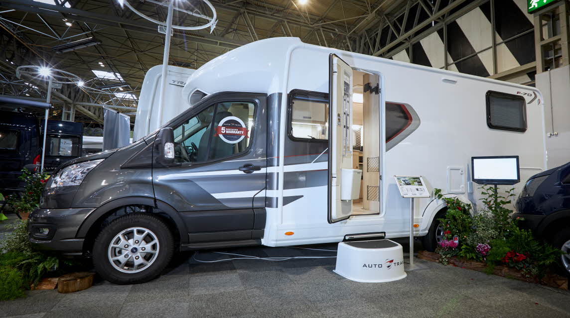Exterior, grey cab, coachbuilt motorhome