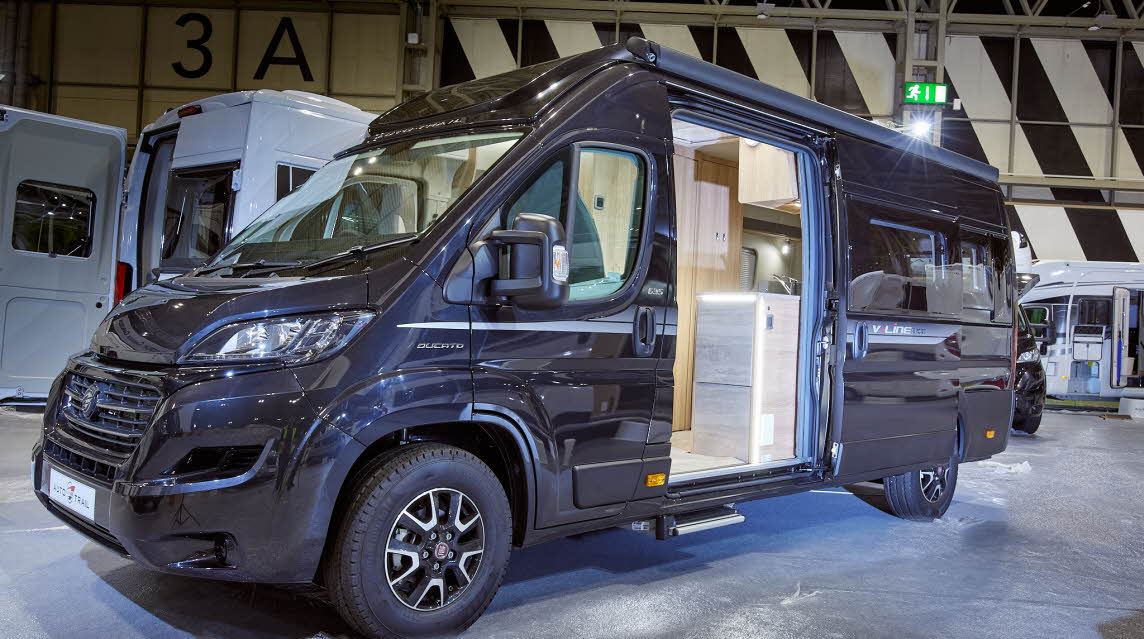 Van Conversion exterior, black, sliding door