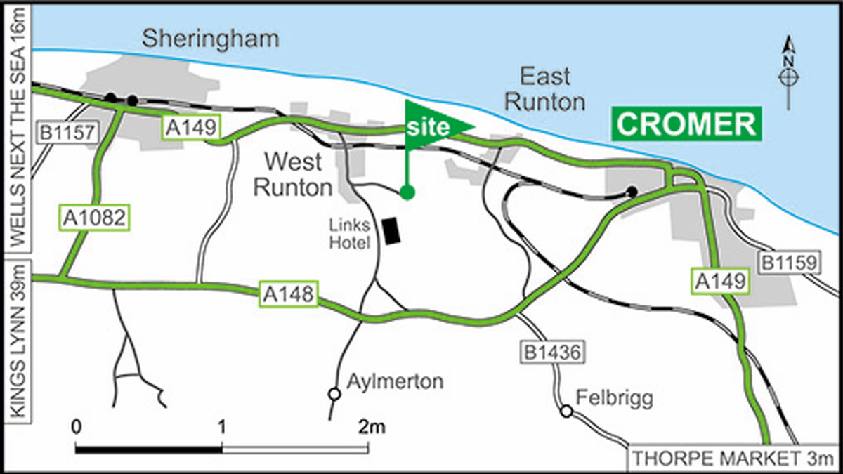 Map showing campsite location