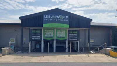 The outside of Leisure World accessories shopping village