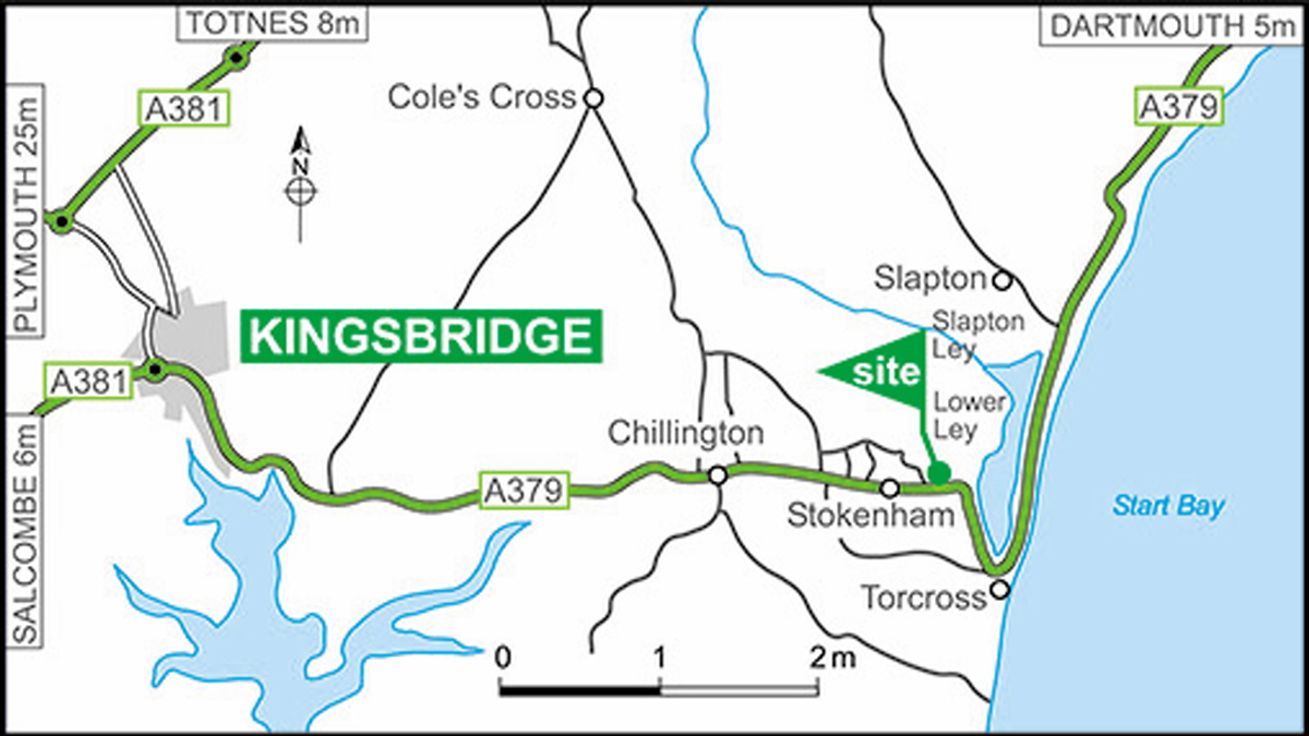 Map showing campsite location