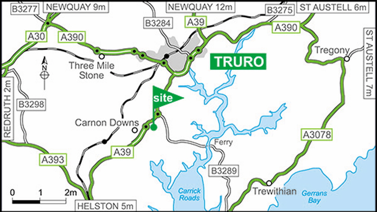 Map showing campsite location