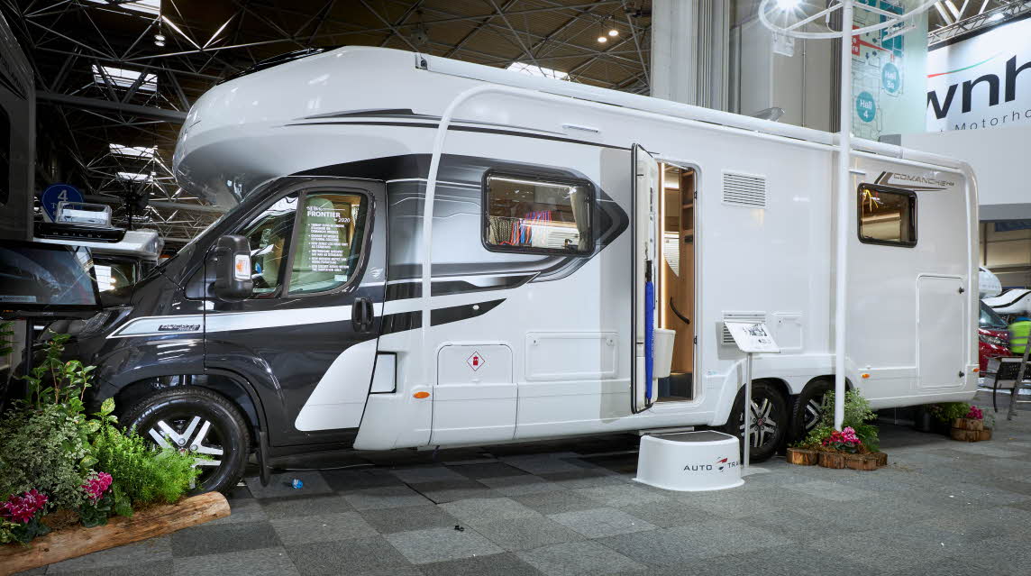Exterior, grey cab, coachbuilt motorhome