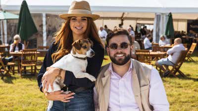 Couple with dog at Game Fair