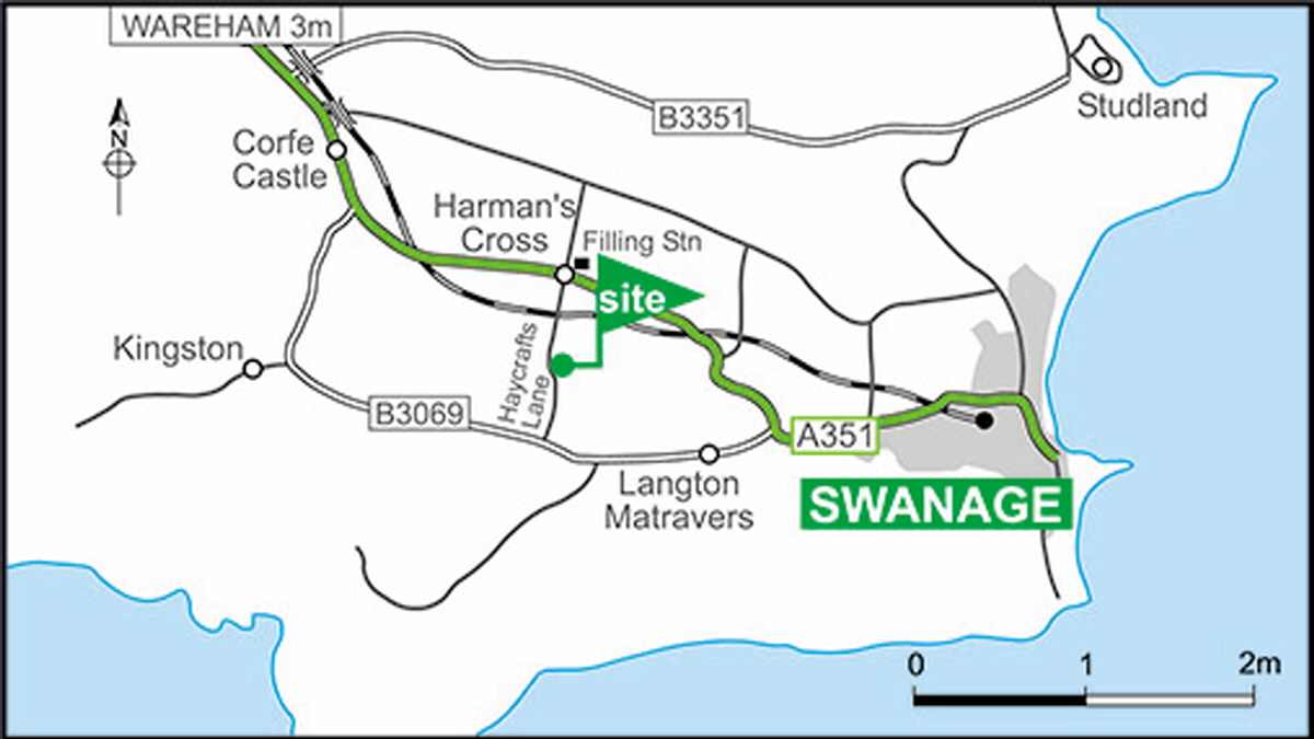 Map showing campsite location