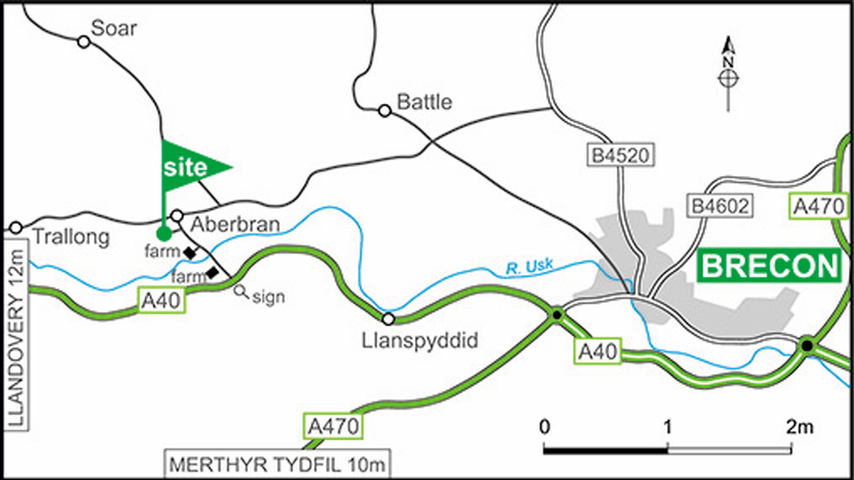 Map showing campsite location