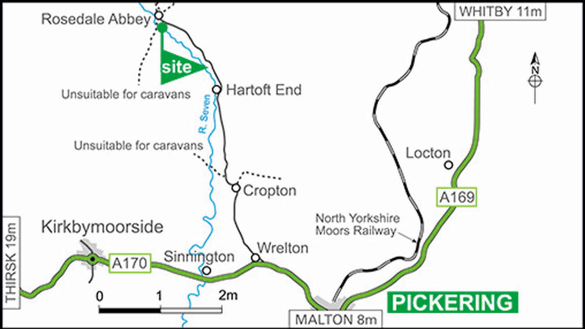 Map showing campsite location