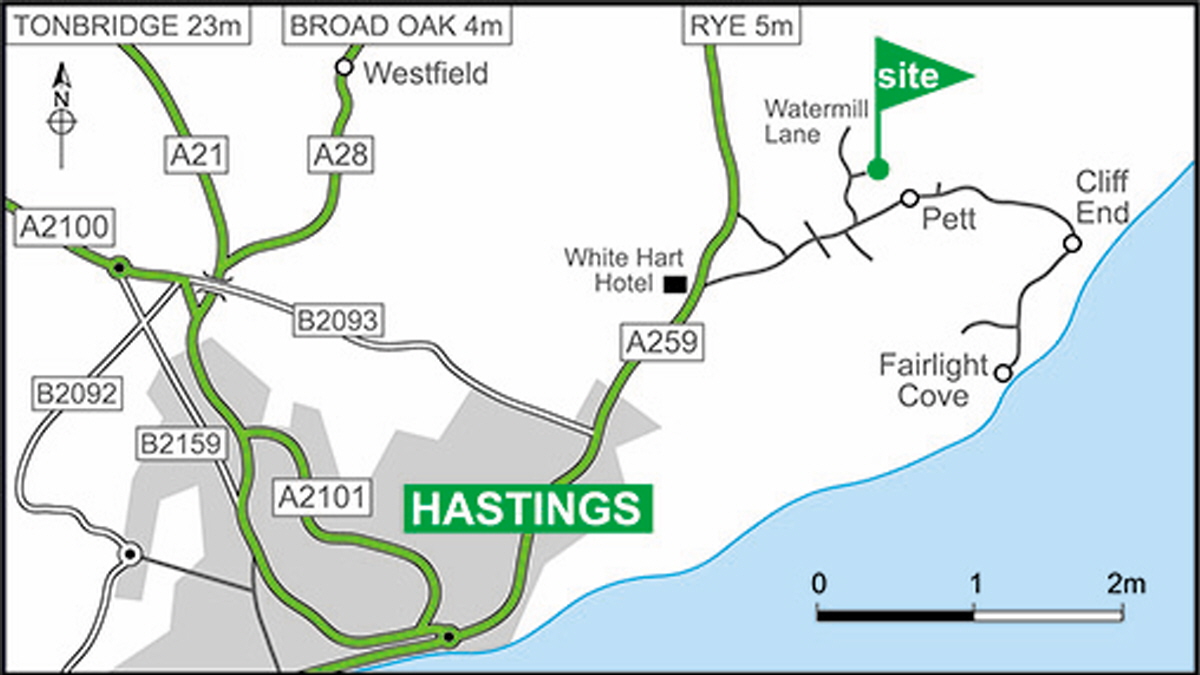 Map showing campsite location