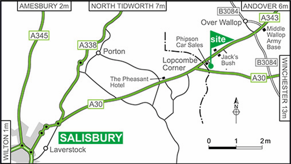 Map showing campsite location