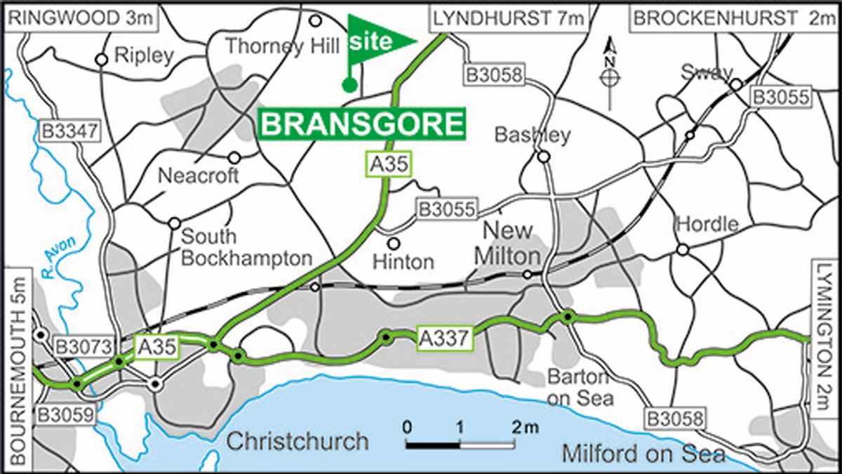 Map showing campsite location