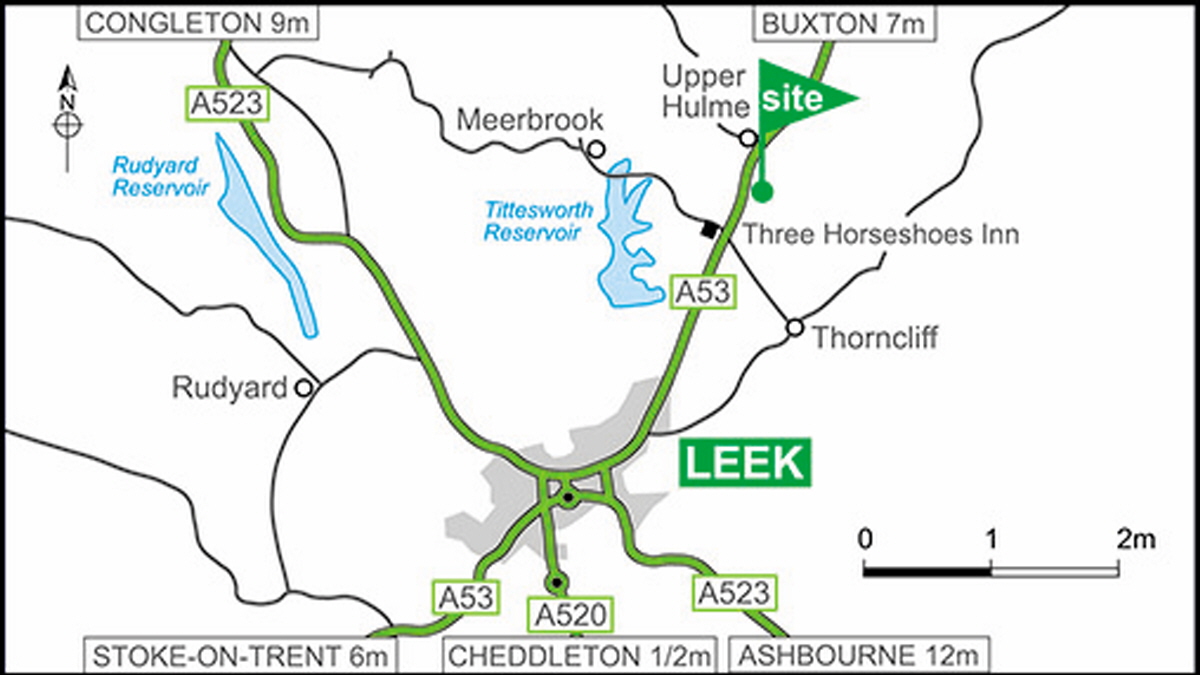 Map showing campsite location