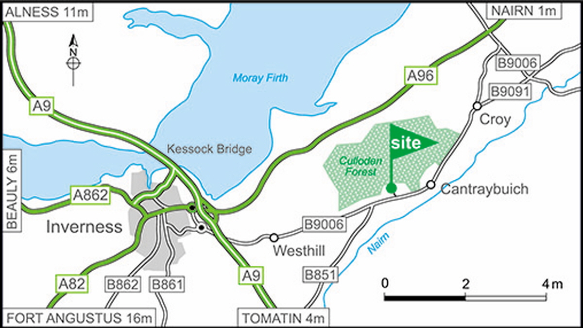 Map showing campsite location