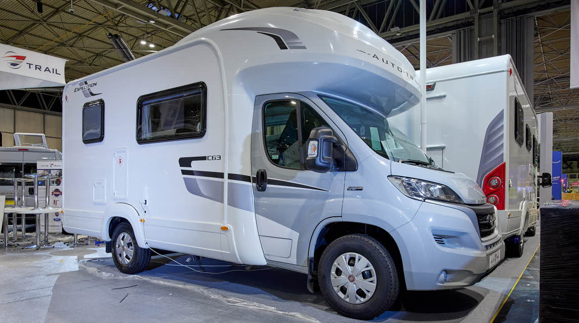 Coachbuilt exterior, pale grey cab