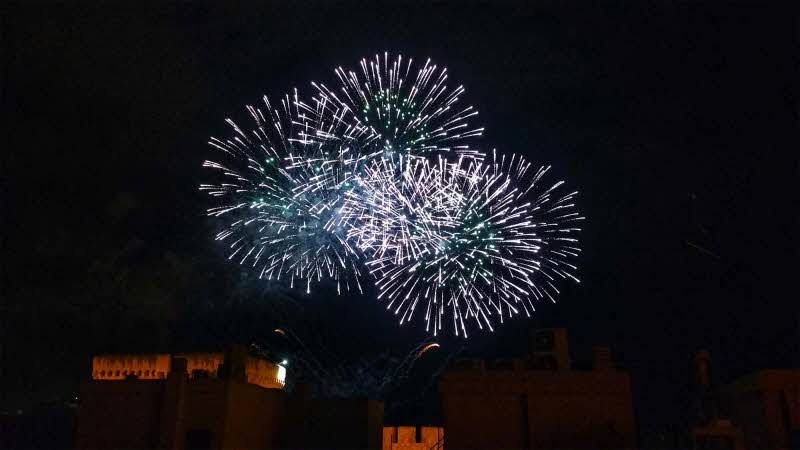 Fireworks in Elche, Spain, for the festivities in August