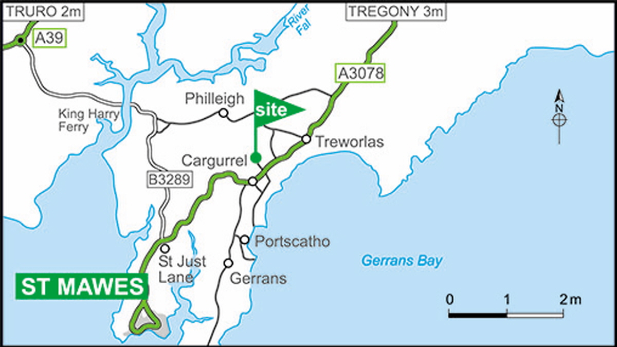 Map showing campsite location