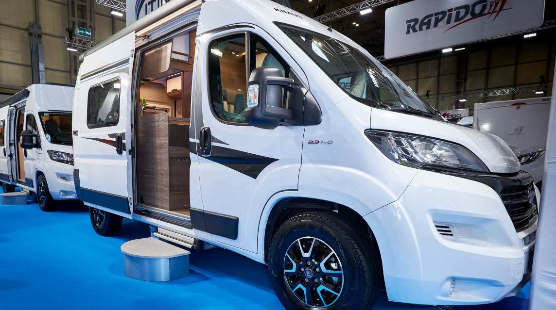 White van conversion with grey stripe