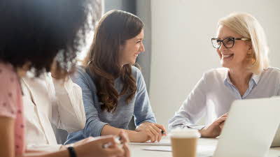 Women of different ages in the workplace