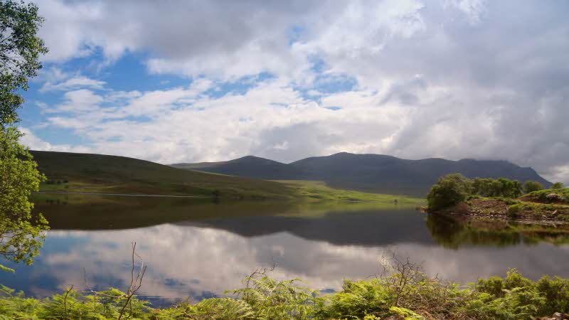 Lochside view of Loch Naver, near Altnaharra Lairg Club Campsite, Scottish Highlands