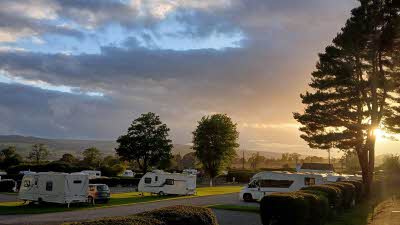 Sunset over Richmond Hargill House Club Campsite