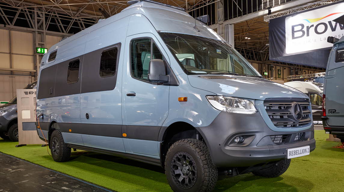 RP Motorhomes Rebellion 2 has a grey exterior.  The wheels are black alloys.  