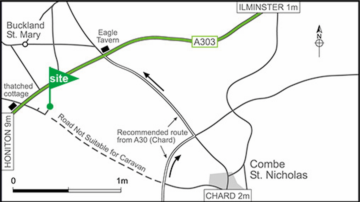 Map showing campsite location