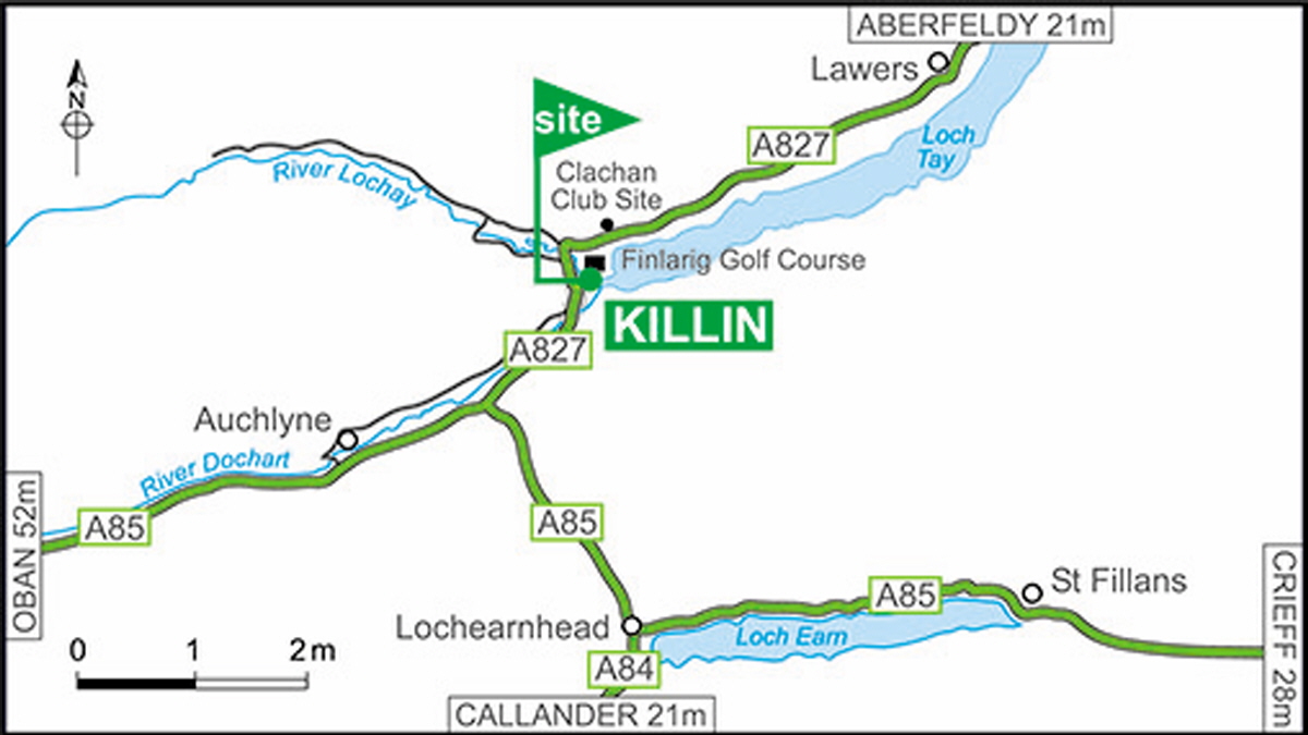 Map showing campsite location