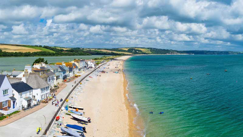 Torcross Beach in Devon, as seen from above.