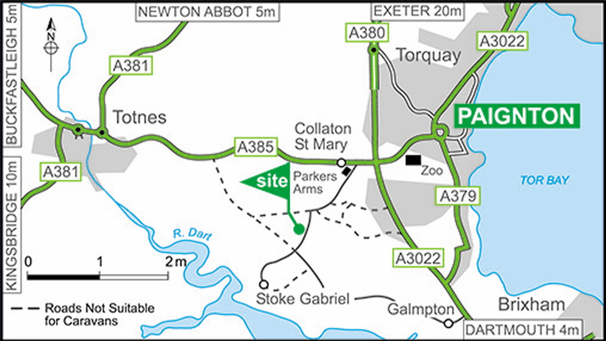 Map showing campsite location