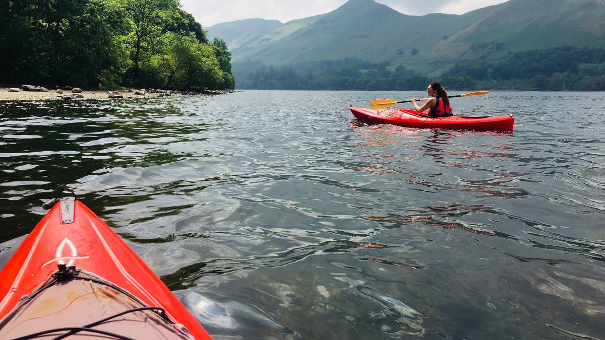 Kayaking on open water