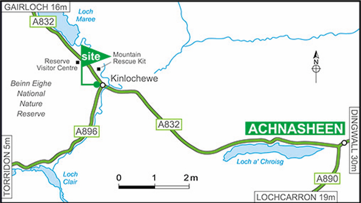 Map showing campsite location