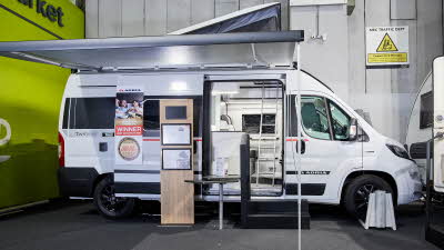 White van conversion, awning, pop up roof